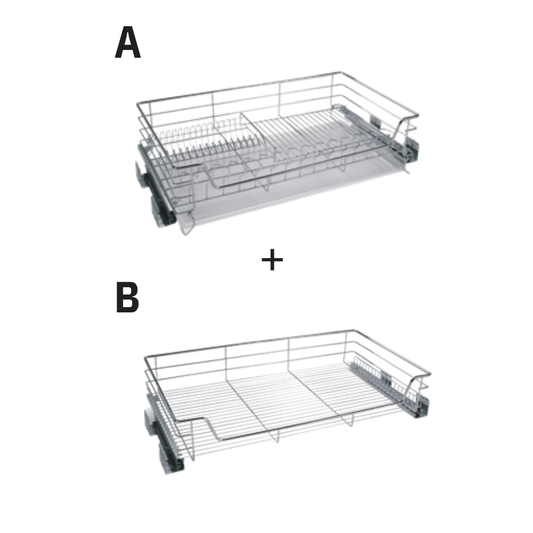 Four-Side Pull-Out Double Basket (SUS 304)