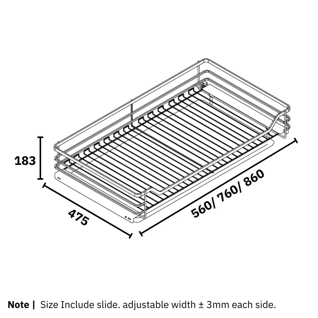 Four Side Pull Out Basket with Undermount Soft Closing Slide