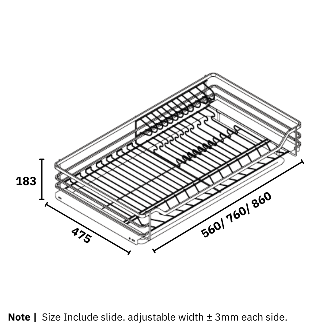 Four Side Dish Basket with Undermount Soft Closing Slide