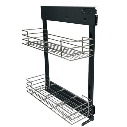 Side Mounted With Soft Close Pull Out Basket (Chrome)
