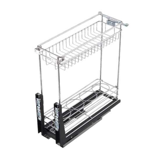 Multi Function 2 Layer Pull Out Basket (Chrome)