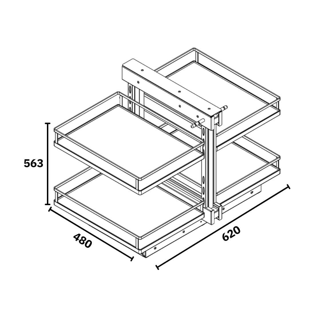Magic Corner Basket with Soft Closing