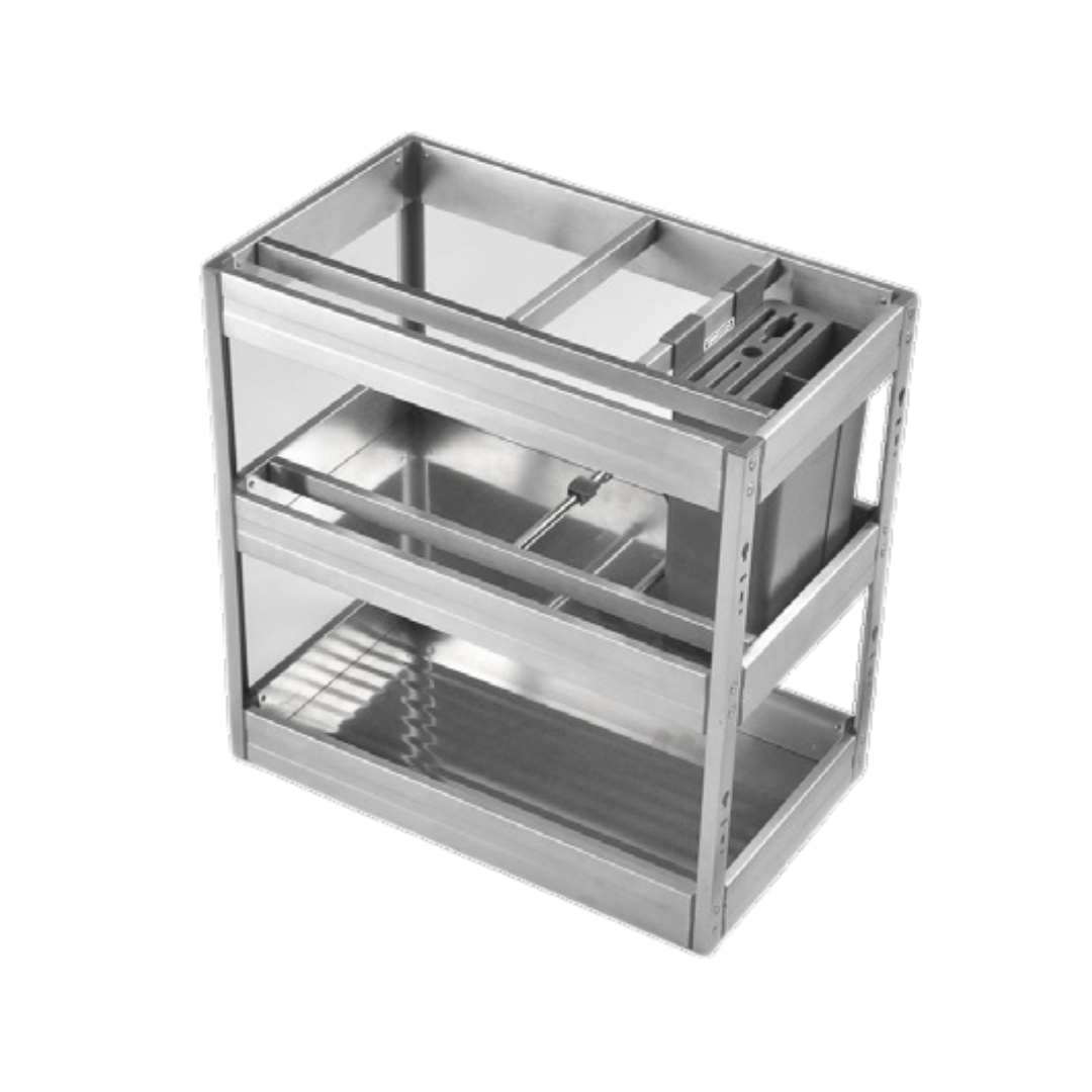 300MM 3-Tier Multi-Function Pull-Out Basket (Luxury Stainless Steel)