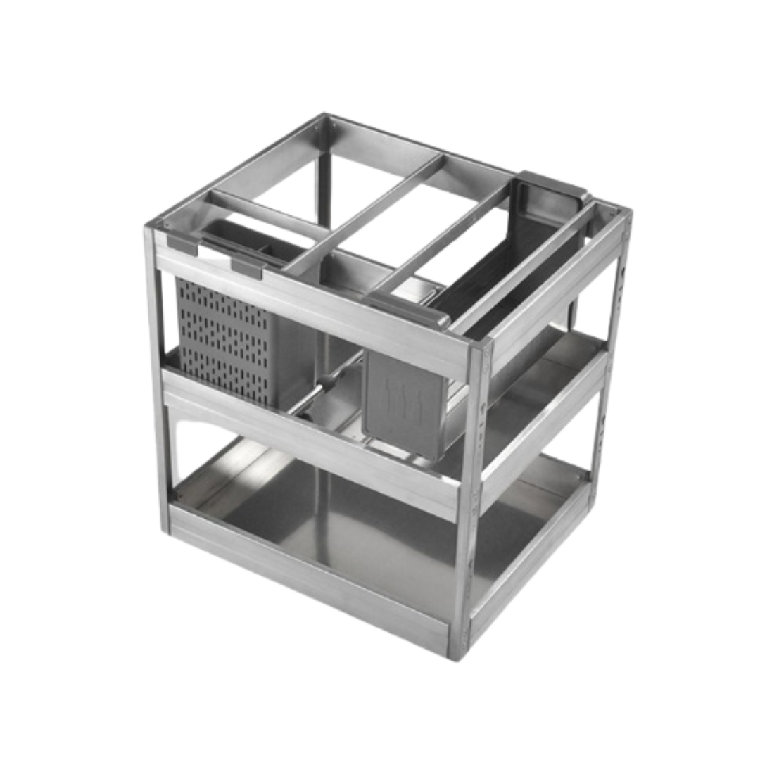400MM 3-Tier Multi-Function Pull-Out Basket (Luxury Stainless Steel)