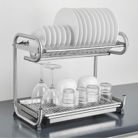 Dish Rack Stand Wall Mount (Luxury Stainless Steel)