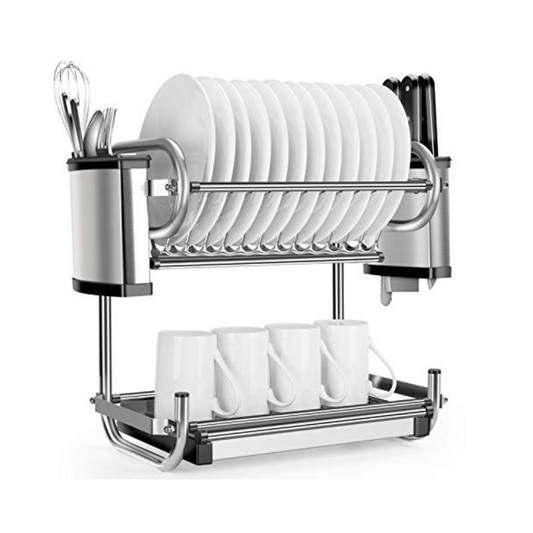 Dish Rack Stand Wall Mount (Luxury Stainless Steel)