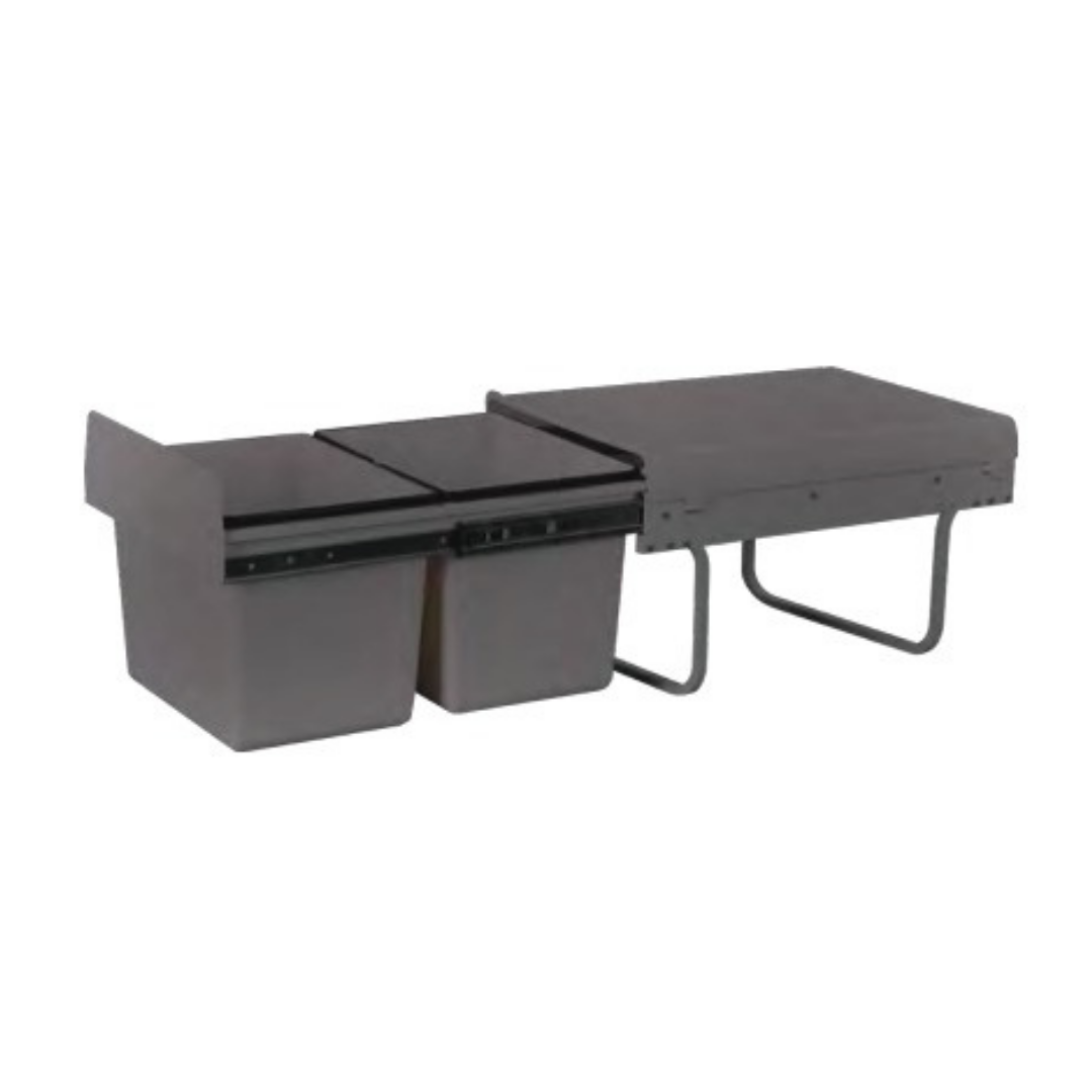 Bottom Mounted Bin With Soft Closing Slide Door Attached
