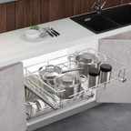 Four-Side Pull-Out Double Basket (Chrome)