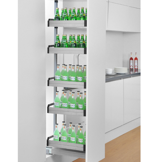 Tall Larder Pull Out Basket (Luxury Stainless Steel)