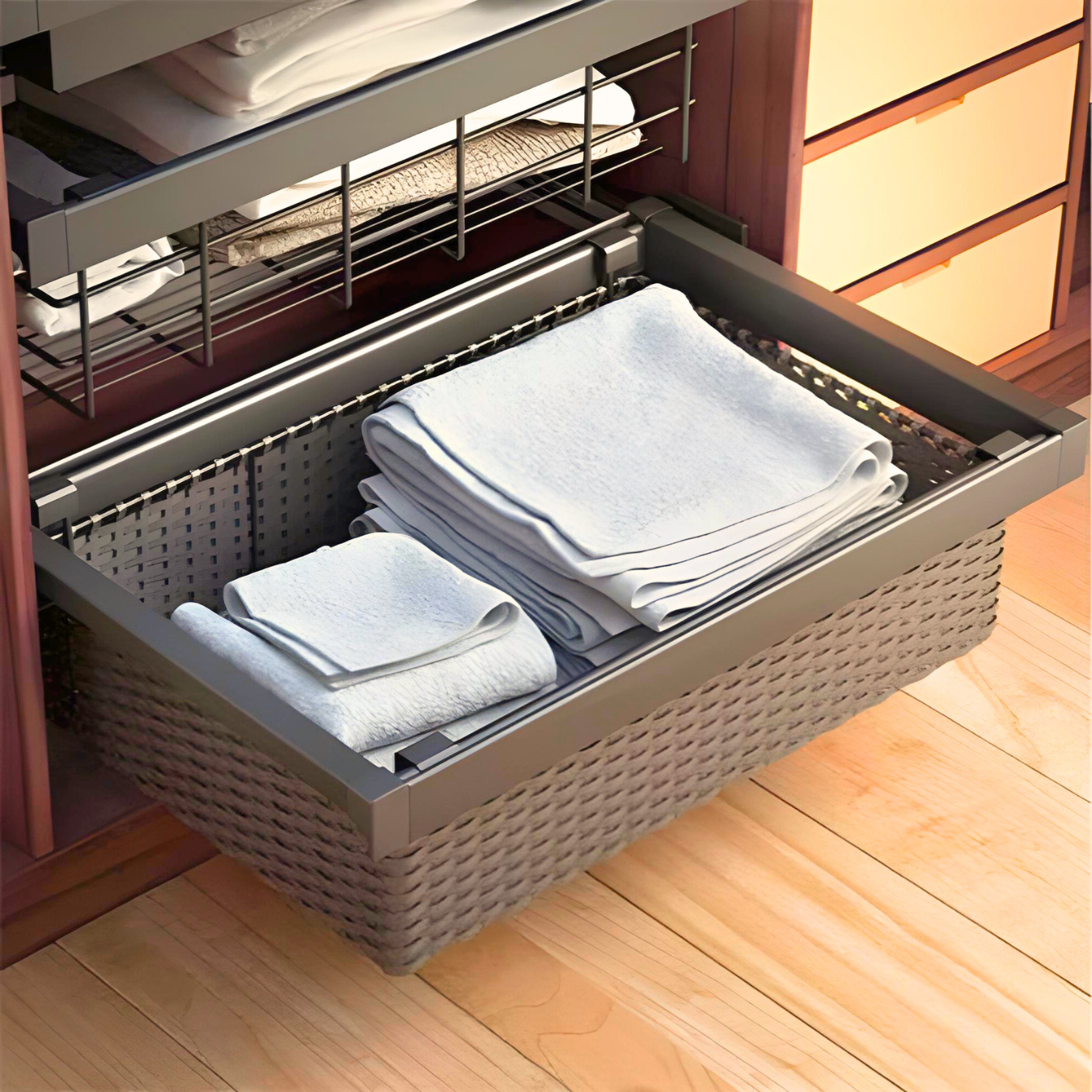 Mocha Rattan-Like Basket