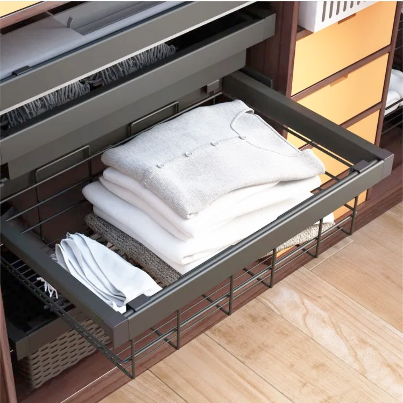 Mocha Pull-Out Wired Basket