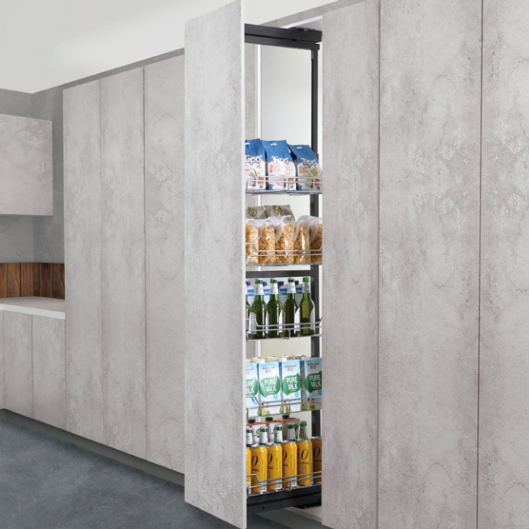 Tall Unit with Soft-Closing Pull-Out Baskets (Chrome)