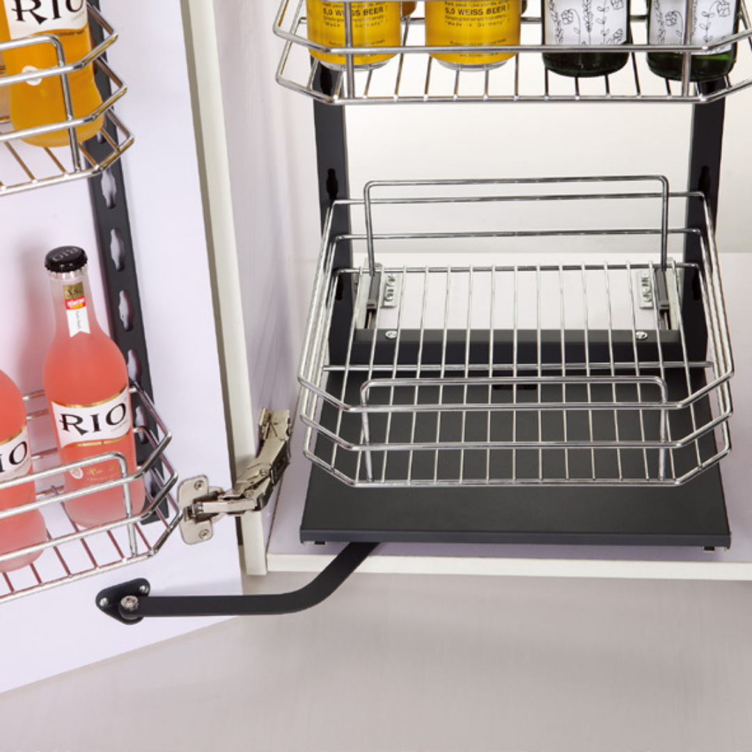 Side Large Tall Pull Out Basket with Soft Closing (Chrome)