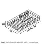 Four Side Dish Basket with Undermount Soft Closing Slide