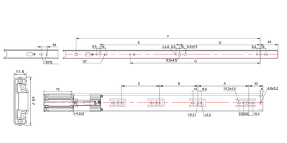 3640 Full Extension Soft Closing Drawer Slide
