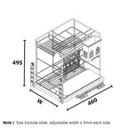 Multifunction Basket with Undermount Soft Closing Slide