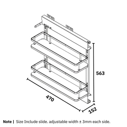 Side Pull Out Basket with Undermount Soft Closing Slide