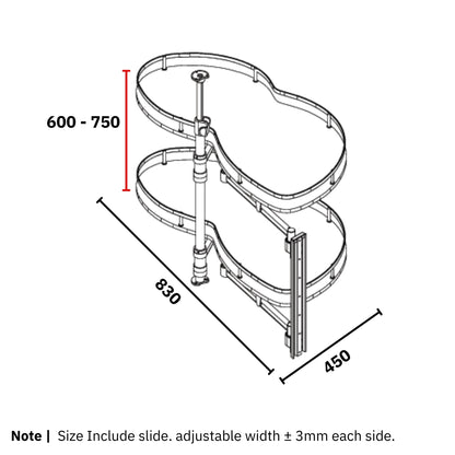 Magic Corner Basket with Soft Closing