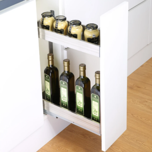200MM 2-TIER Multifunction Pull Out Basket (Luxury Stainless Steel)