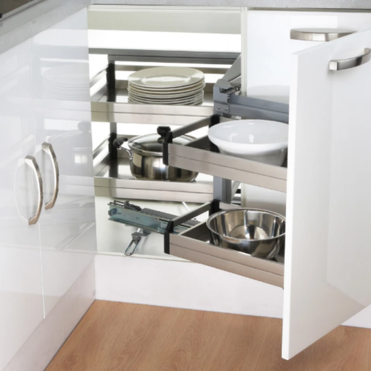 Magic Corner Storage Unit (Luxury Stainless Steel)