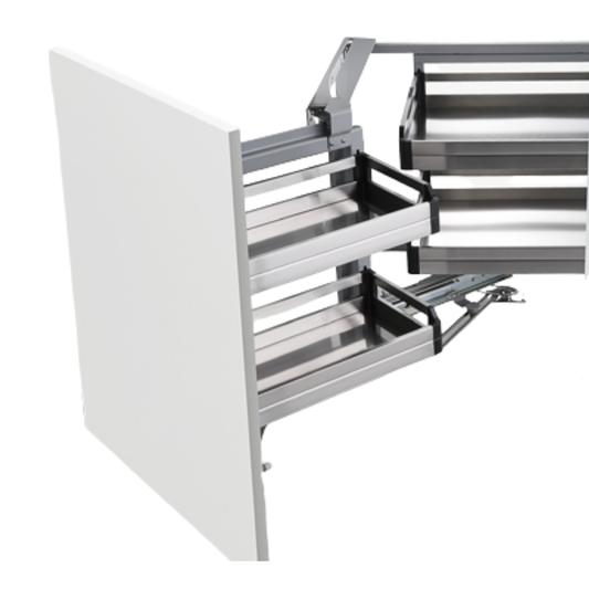 Magic Corner Storage Unit (Luxury Stainless Steel)