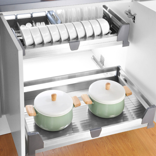 Four Side Multi Function Pull Out Basket (Luxury Stainless Steel)