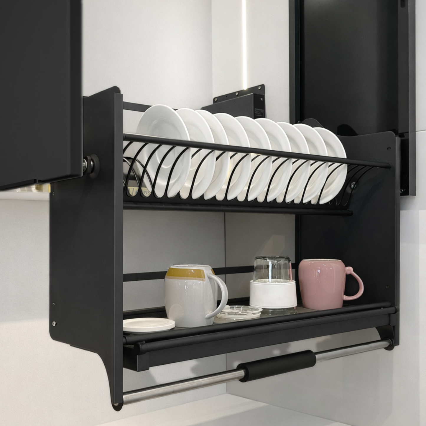 Elevator Dish Rack Basket - Black