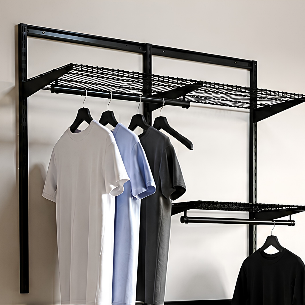 DIY Metal Wardrobe D1 - Black W120 x D60 x (H200-280)