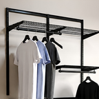 DIY Metal Wardrobe D1 - Black W120 x D60 x (H200-280)