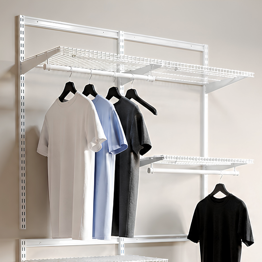 DIY Metal Wardrobe D1 - White W120 x D60 x (H200-280)