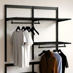 DIY Metal Wardrobe D2 - Black W120 x D60 x (H200-280)