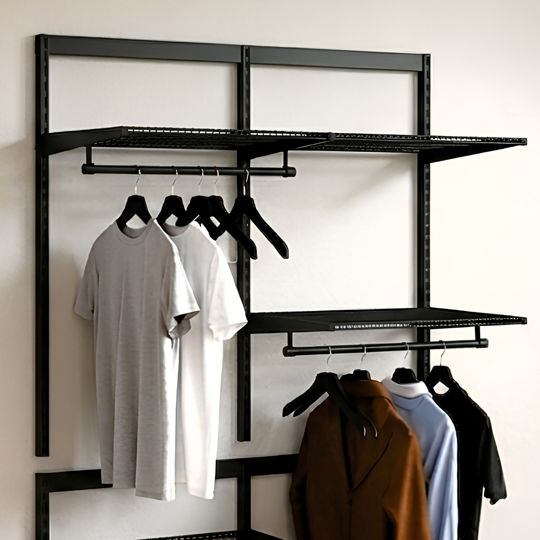 DIY Metal Wardrobe D2 - Black W120 x D60 x (H200-280)