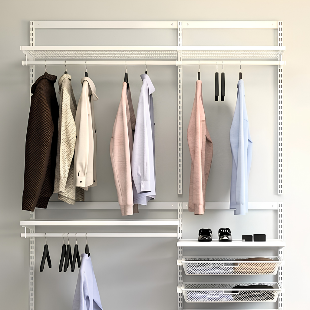 DIY Metal Wardrobe D1 - White W160 x D60 x (H200-280)
