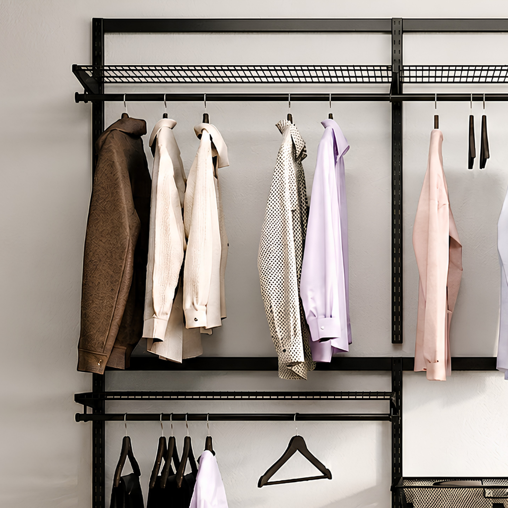 DIY Metal Wardrobe D1 - Black W160 x D60 x (H200-280)