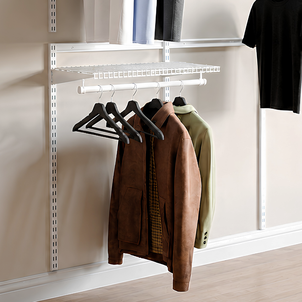 DIY Metal Wardrobe D1 - White W120 x D60 x (H200-280)