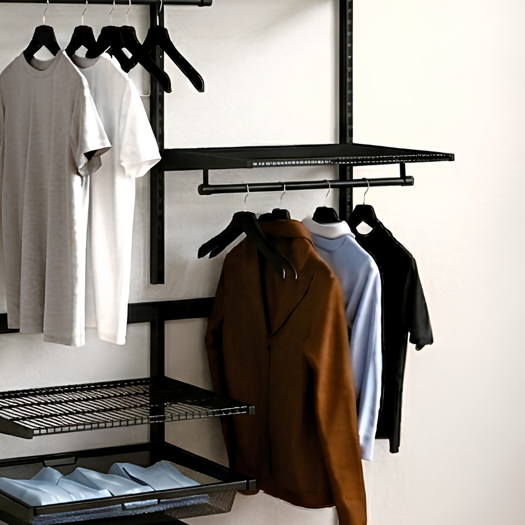 DIY Metal Wardrobe D2 - Black W120 x D60 x (H200-280)