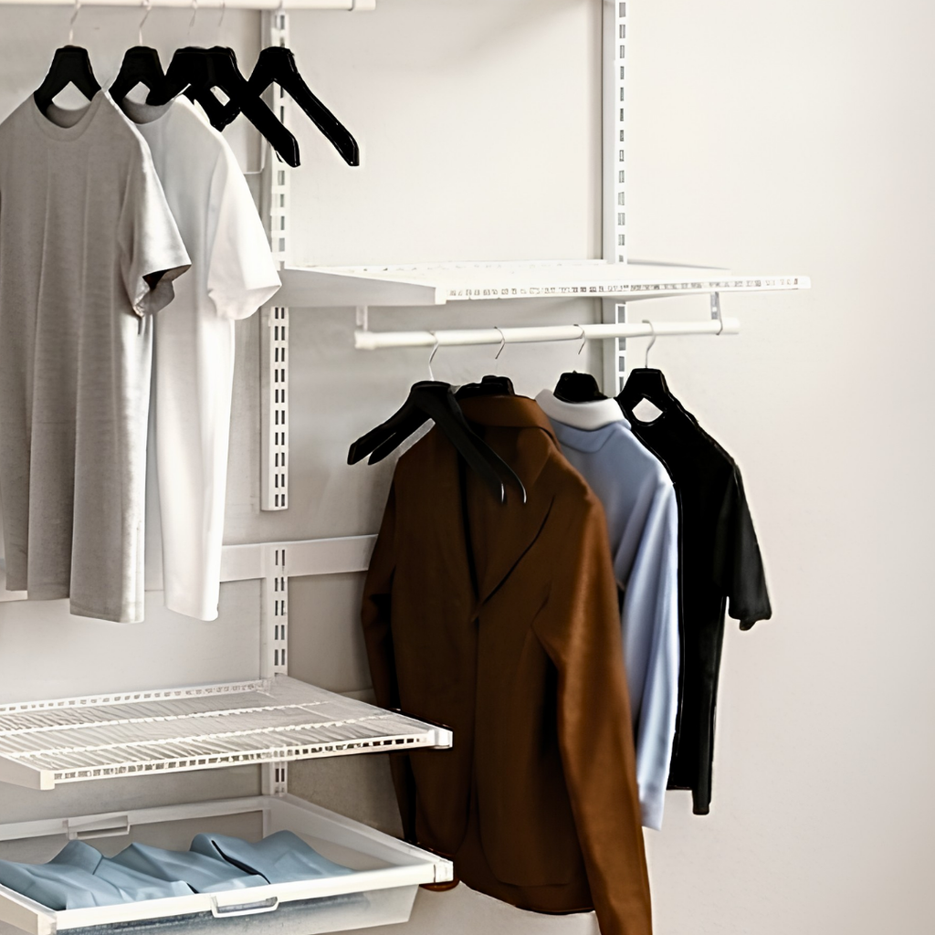 DIY Metal Wardrobe D2 - White W120 x D60 x (H200-280)