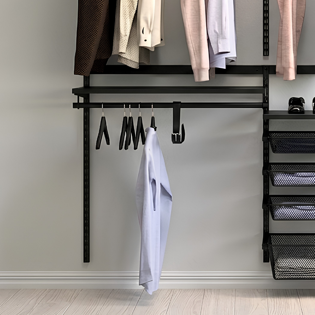 DIY Metal Wardrobe D1 - Black W150 x D60 x (H200-280)