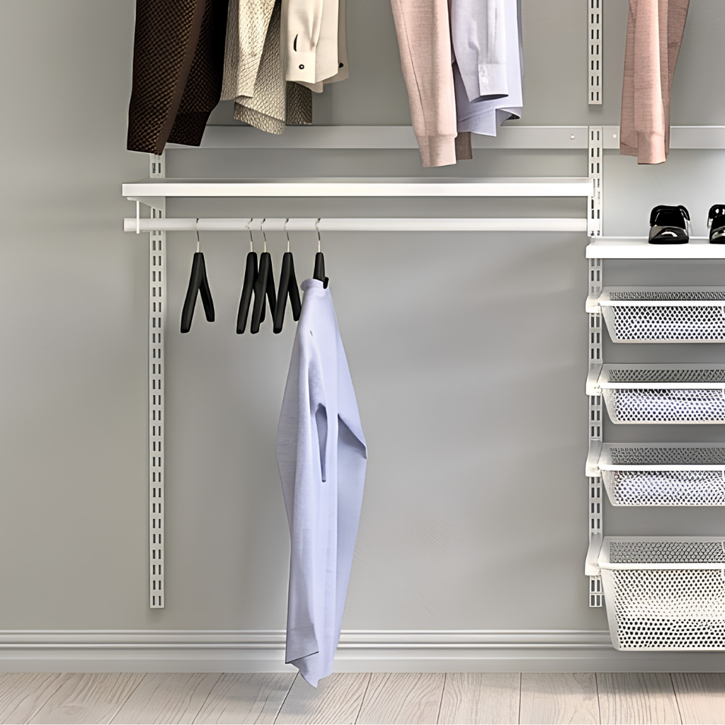 DIY Metal Wardrobe D1 - White W150 x D60 x (H200-280)