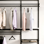 DIY Metal Wardrobe D1 - Black W160 x D60 x (H200-280)