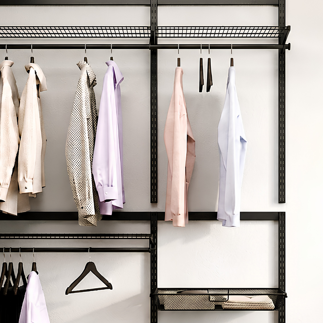 DIY Metal Wardrobe D1 - Black W160 x D60 x (H200-280)