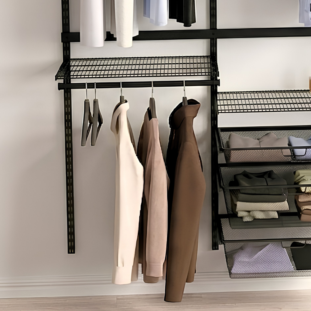 DIY Metal Wardrobe D1 - Black W180 x D60 x (H200-280)