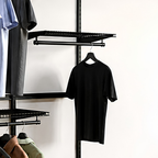 DIY Metal Wardrobe D1 - Black W120 x D60 x (H200-280)