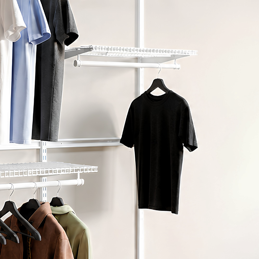 DIY Metal Wardrobe D1 - White W120 x D60 x (H200-280)
