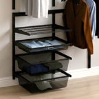 DIY Metal Wardrobe D2 - Black W120 x D60 x (H200-280)