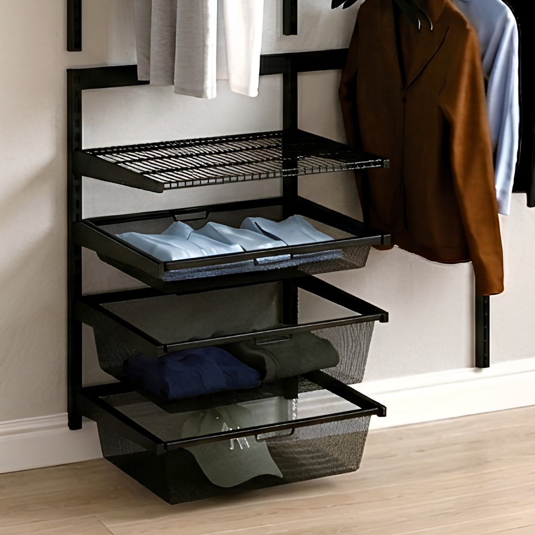 DIY Metal Wardrobe D2 - Black W120 x D60 x (H200-280)