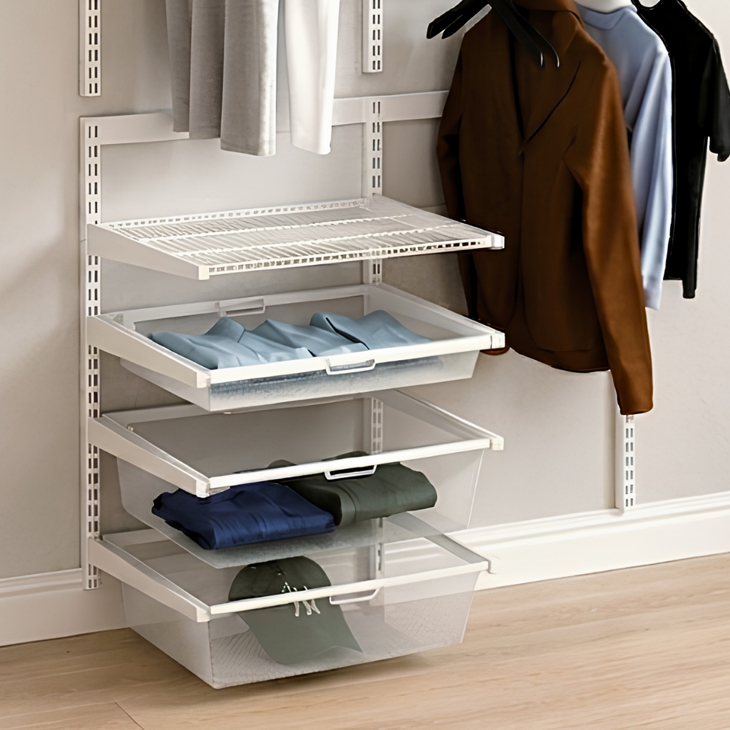 DIY Metal Wardrobe D2 - White W120 x D60 x (H200-280)