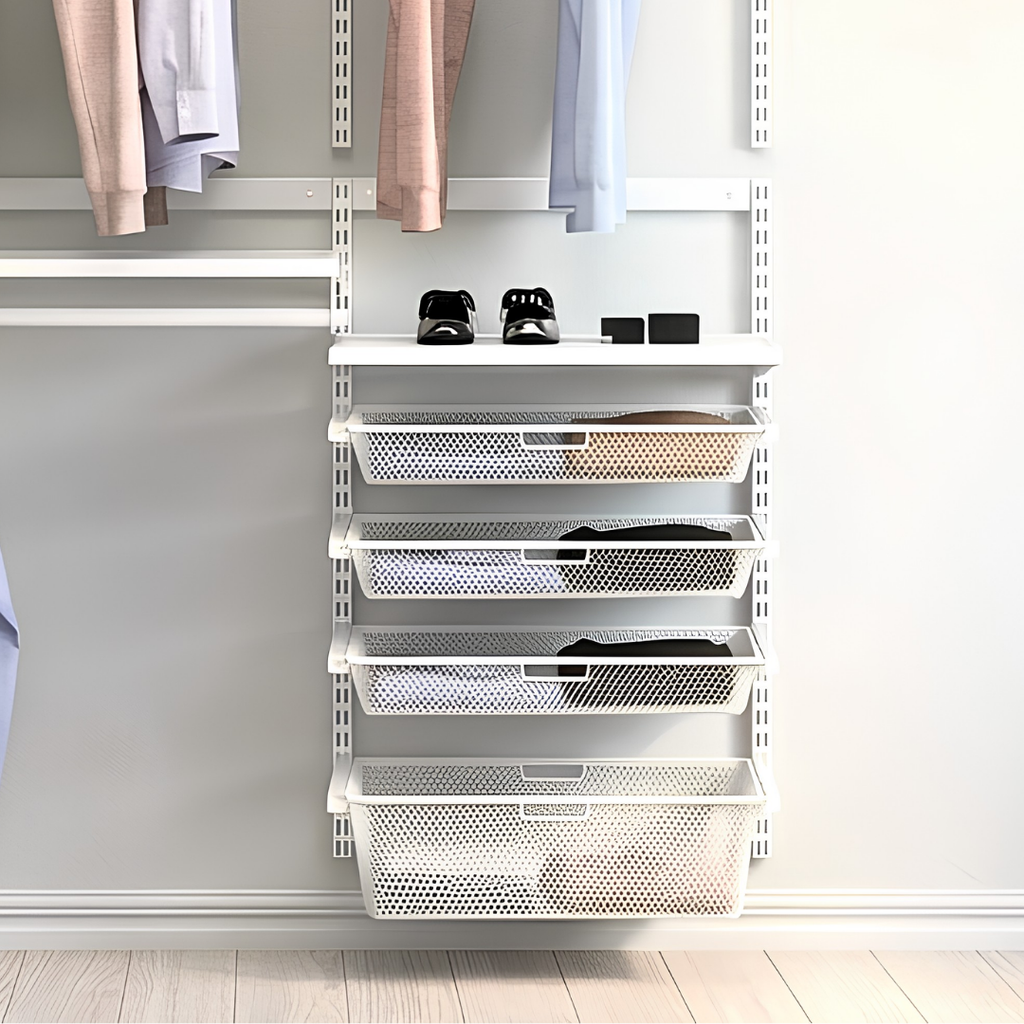 DIY Metal Wardrobe D1 - White W160 x D60 x (H200-280)