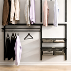 DIY Metal Wardrobe D1 - Black W160 x D60 x (H200-280)
