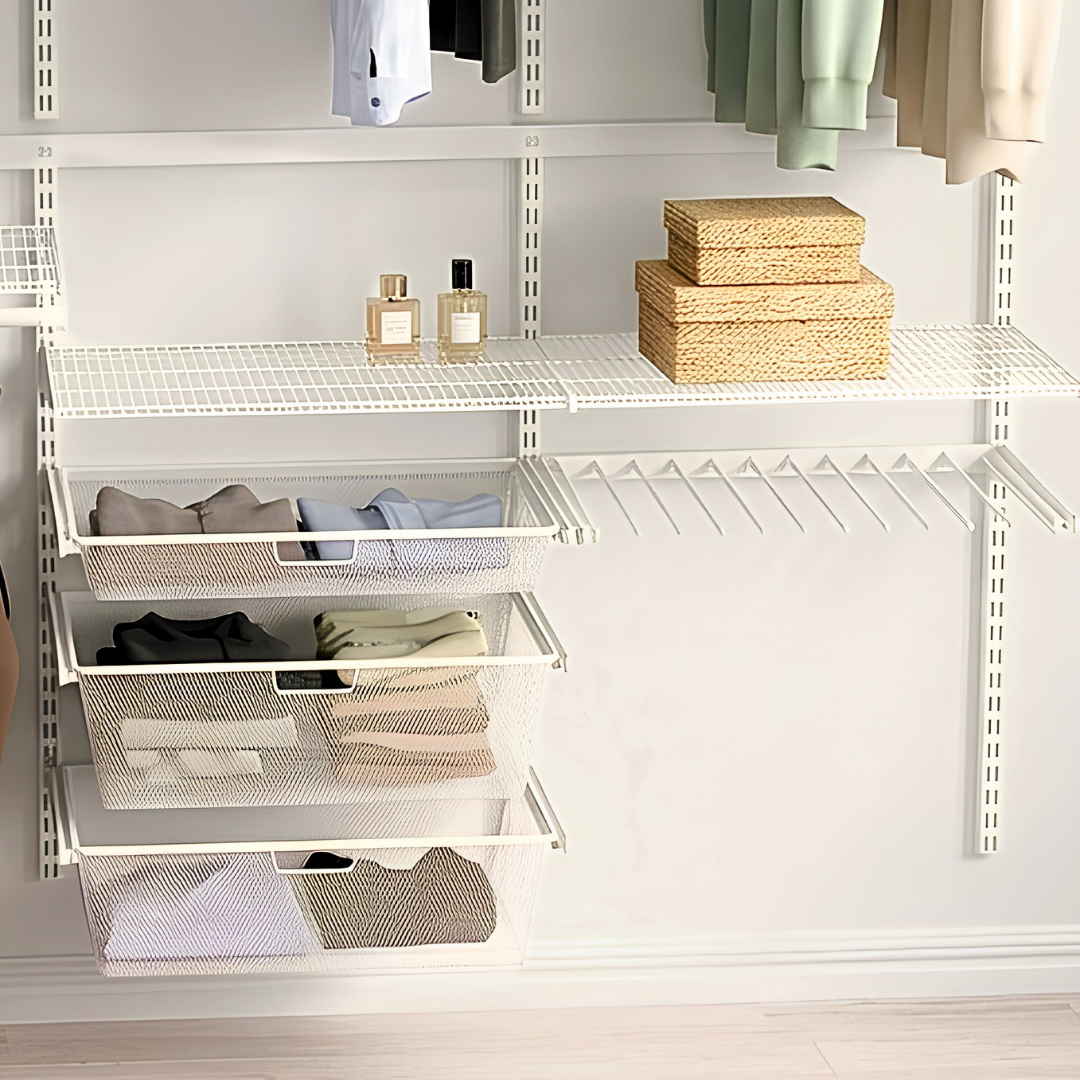 DIY Metal Wardrobe D1 - White W180 x D60 x (H200-280)